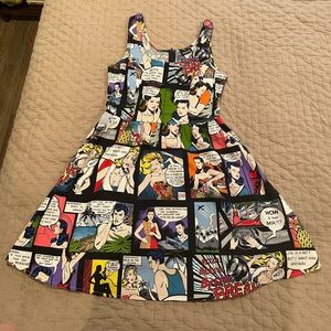 Pin-up comic strip party dress